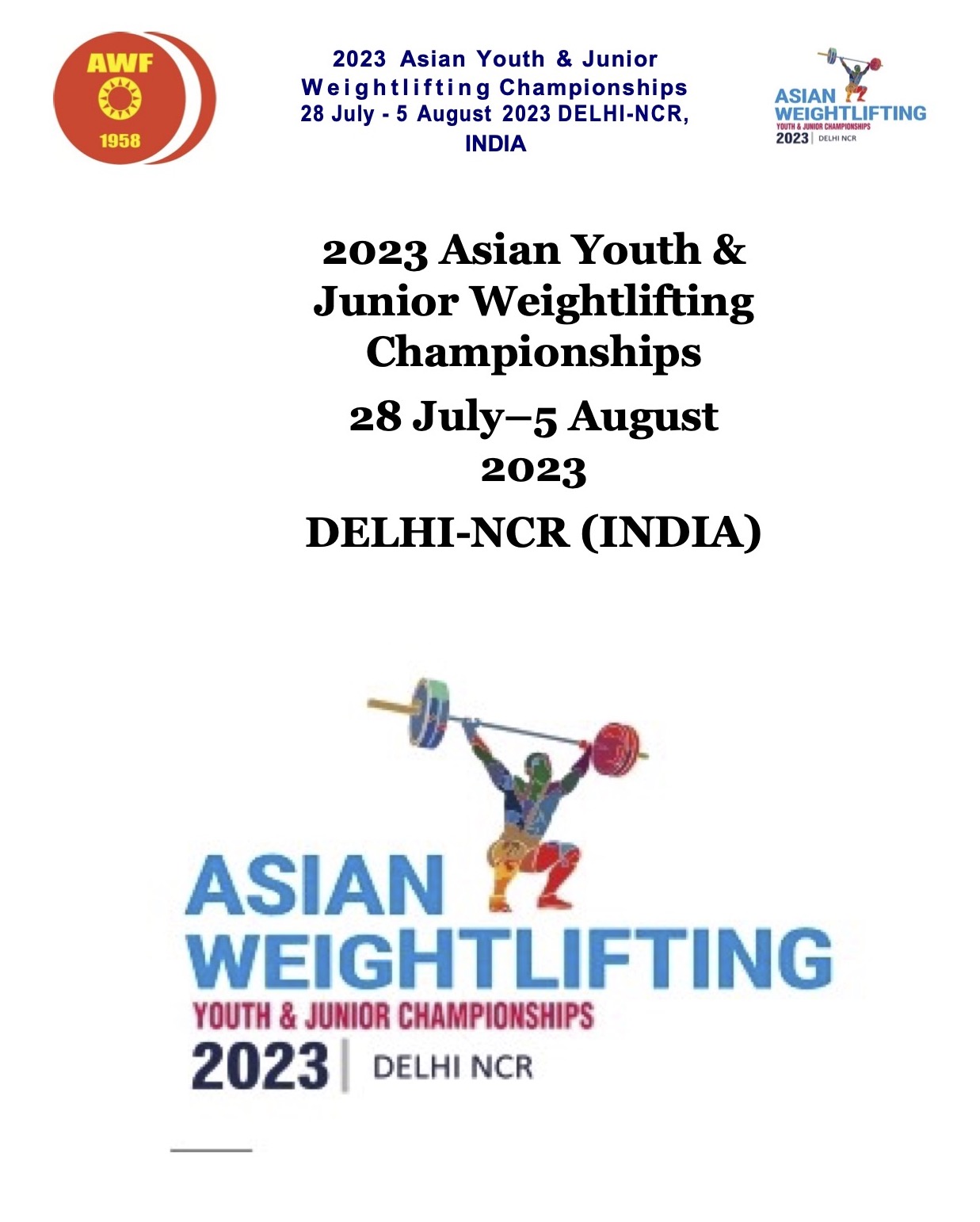 Regulations of 2023 Asian Youth Junior Championship DELHI NCR1
