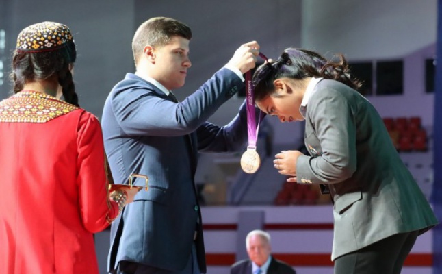 2018 IWF World Championships:  Awarding Ceremony for Three Olympic Medals